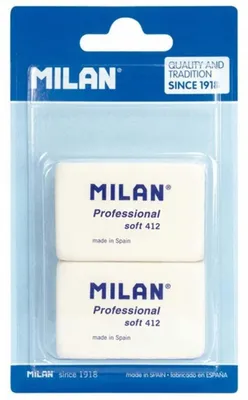 Produktbild von Milan Professional 412 Radiergummi 2 Einheiten Weiß Kinder Weiß One Size