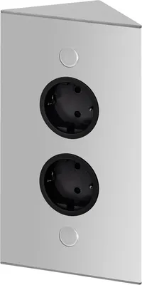 Produktbild von THEBO 2-fach Energie-Ecksäule ST 3007-2 in Aluminium / Ecksteckdosen / Steckdosenleiste / Steckdosen