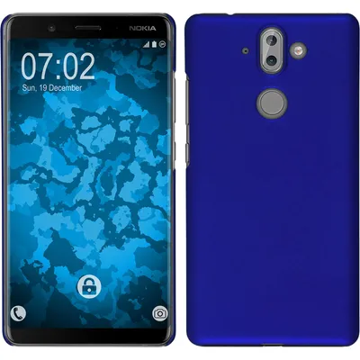 Produktbild von PhoneNatic Case kompatibel mit  Nokia 9 - Hülle blau gummiert Hard-case Cover