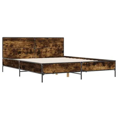 Produktbild von Bettgestell Räuchereiche 140x190 cm Holzwerkstoff und Metall