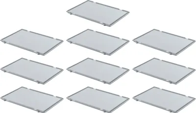 Produktbild von SparSet 10x Scharnierdeckel für Eurobehälter | HxBxT 2,7x20x30cm
