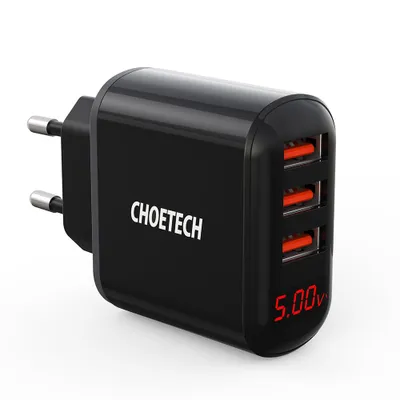 Zdjęcie produktu dla Ładowarka sieciowa Choetech Q5009-EU, 3x USB, 3,4A, czarna