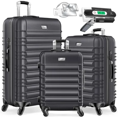 Produktbild von KESSER® 3tlg. Hartschalenkofferset Reisekofferset M-L-XL, 4 Rollen, inkl. Kofferwaage