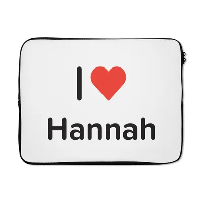 Produktbild von MuchoWow® Laptop Hülle 17 Zoll Laptoptasche Ich liebe - Hannah - Mädchen - Zipper - Schutzabdeckung