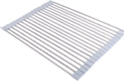 Immagine prodotto di Scolapiatti pieghevole in acciaio inossidabile con rivestimento in silicone