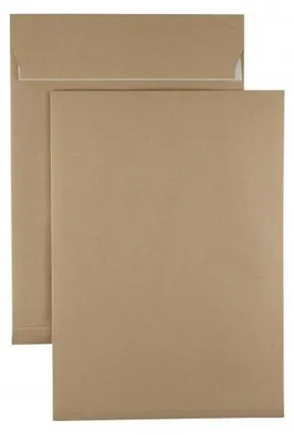 Produktbild von Kaenguruh B4 Faltentasche, mit Haftklebung Abdeckstreifen Natron / Recycling braun 130g, Stehboden + Faltenbreite 20 mm