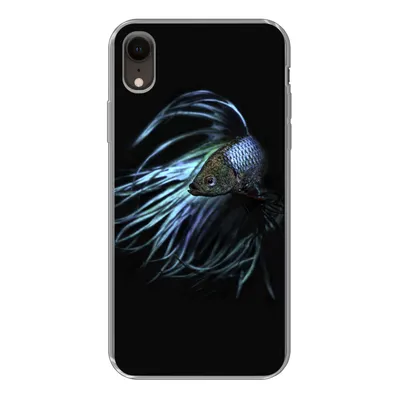Produktbild von MuchoWow® Handyhülle Schutzhülle Hülle für iPhone XR Fisch - Schwanz - Schwarz Silikon Softcase Handy Hülle - Schutzdeckel