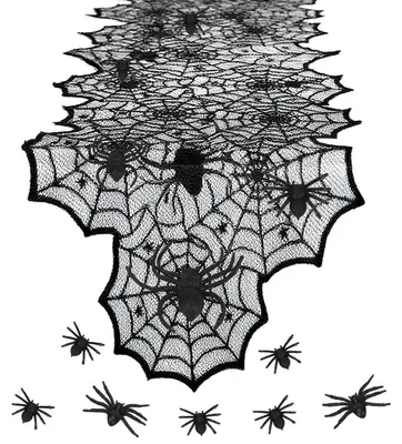 Zdjęcie produktu dla Bieżnik "Pająki" 180 x 45 cm, czarny, dekoracja na Halloween