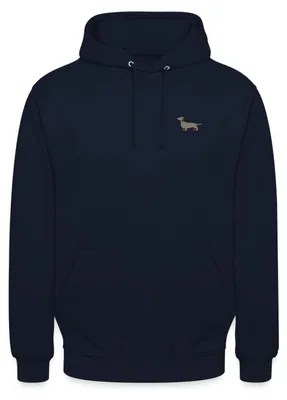 Produktbild von Spreadshirt Dackel Stickerei Uni Hoodie, XXL, Navy