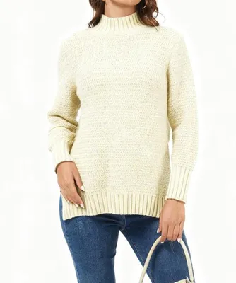 Lockere Casual Strickpullover mit langen Ärmeln und Seitenschlitzen für einen eleganten Look