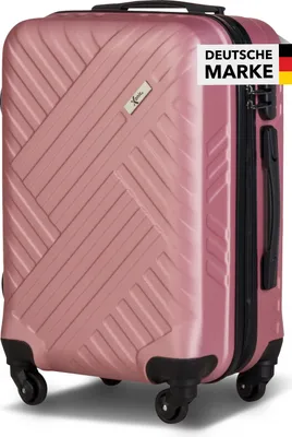 Produktbild von Xonic Design Reisekoffer mit Rollen 360° - ABS Hartschalen-Koffer Trolley mit Zahlenschloss in Handgepäck M-L-XL-Set (Rosé, M)