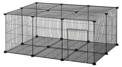 Produktbild von PawHut Kleintiergehege Freigeheg DIY Hase Kleintierkäfig 22 Platten Metall