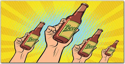 Produktbild von Coloray Bild aus Leinwand 120x60 Leinwand Dekoration - Bier trinken Comics
