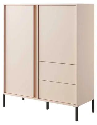 Produktbild von Highborad Kommode Dast 103x39,5x123cm beige 2-türig mit Schubladen