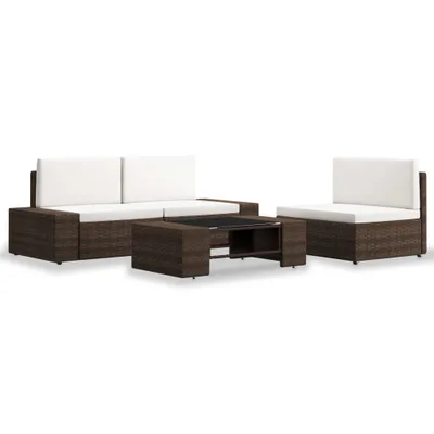 Produktbild von 4-tlg. Garten-Lounge-Set Poly Rattan Braun , Gartenmöbel-Sets Design 2024