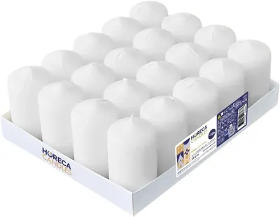 Productafbeelding van Stompkaarsen - wit - Ø 4 x 7 cm - set van 80 blokkaarsen - lange brandduur 12 uur - zonder geur - kaarsen voor huishouden, feesten en gastronomie