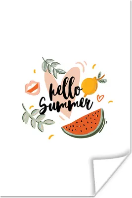 Produktbild von MuchoWow® Poster Sommer - Zitrone - Blätter 80x120 cm - Papierdruck