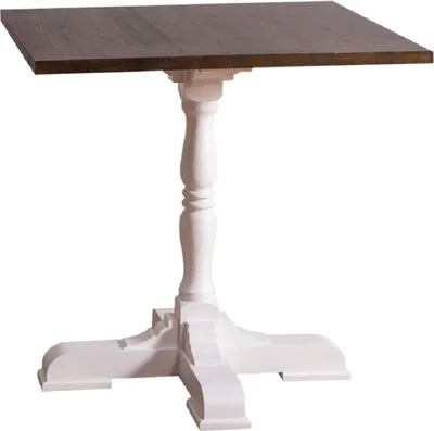 Produktbild von Casa Padrino Landhausstil Esstisch Weiß / Dunkelbraun 80 x 80 x H. 78 cm - Küchentisch im Landhausstil