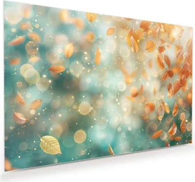 Produktbild von Glasbild 90x60cm in XXL für Wohnzimmer, Schlafzimmer Motiv Herbstblätter Traum