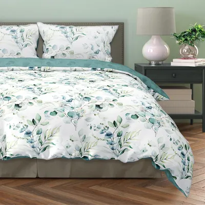 Produktbild von Bettwäsche 220x200+ 2x 70x80 100% Baumwollsatin Bettgarnitur Bettbezug (Milagro Verde 006)