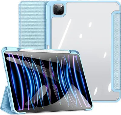 Produktbild von DUX DUCIS TOBY Series iPad Pro 11" 2024 dreifach faltbare Hülle mit Stifthalter - Blau