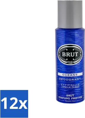 Productafbeelding van Brut - Deodorant - Spray - Oceans - Frisse en maritieme geur - 200 ml - Voordelige verpakking - 12 stuks