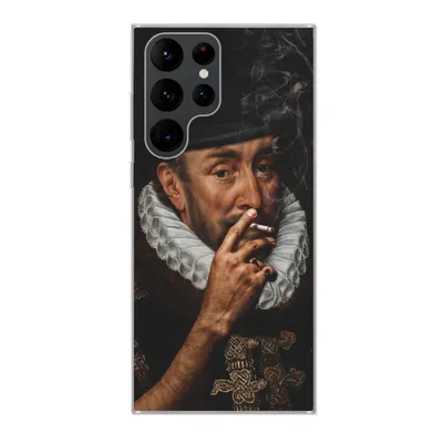 Produktbild von MuchoWow® Handyhülle Schutzhülle Hülle für Samsung Galaxy S22 Ultra Malerei - Zigarette - Alte Meister Silikon Softcase Handy Hülle - Abbildung
