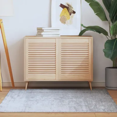 Produktbild von The Living Store Schranktüren Lamellen-Design 2 Stk. 61,5x49,4 cm Massivholz