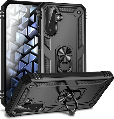 Zdjęcie produktu dla Pokrowiec na Samsung Galaxy A26 - etui z podpórką z metalowym pierścieniem obracanym o 360°, pokrowiec wojskowy -
