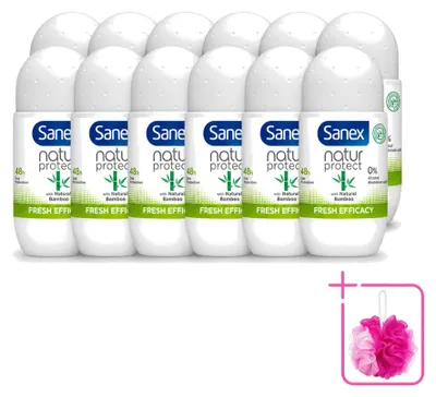 Obrázek produktu pro 12 kusů deodorantu Sanex Roll-on Bamboo Fresh, objem 50 ml, balení