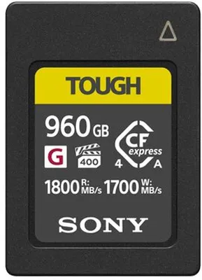 Zdjęcie produktu dla Sony CEA-G960T, 960 GB, CFexpress, 1800 MB/s, 1700 MB/s, Odporny na kurz, Odporne na wilgoć, Czarny, Żółty