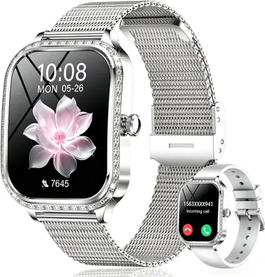 Produktbild von Smartwatch Damen, Neueste Fitness Uhr mit Anruffunktion Smartwatch (4,45 cm/1,75 Zoll) IP68 Wasserdicht,Uhren Watch für Android IOS,