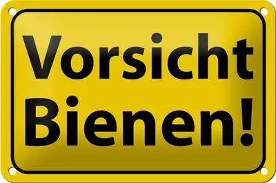 Produktbild von Blechschild Hinweis 18x12cm Vorsicht Bienen Honig Imker