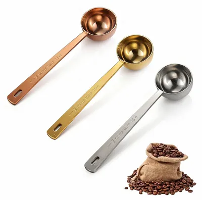 3er-Set Kaffeedosierlöffel 15 ml, Edelstahl, Silber/Gold/Roségold