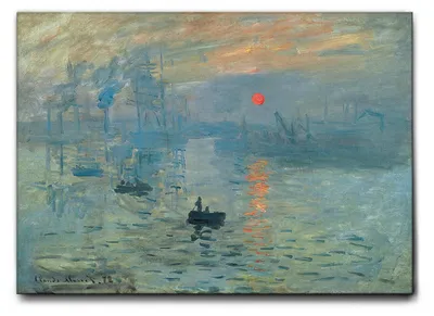 Produktbild von Giallobus - Sonnenuntergangspanorama über dem Meer - Claude Monet - 140L x 100B cm - Bild - Leinwand mit Standardrahmen
