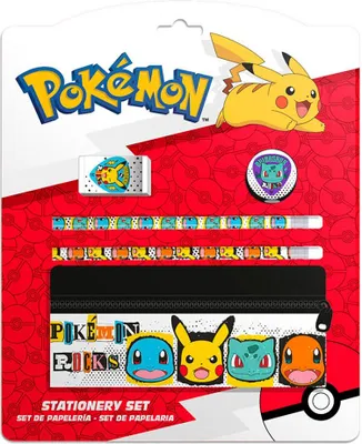 Imagen del producto de Set de papelería Pokémon con estuche para lápices, 5 piezas, set escolar