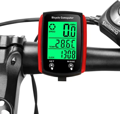 Produktbild von Kabelgebundener Fahrradcomputer 19 Funktionen Touch Bike Tachometer Kilometerzaehler Wasserdichter Fahrradcomputer mit Hintergrundbeleuchtung