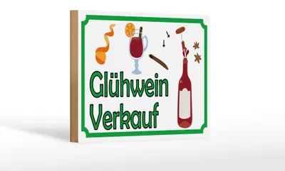 Produktbild von Holzschild Hinweis 18x12cm Glühwein Verkauf