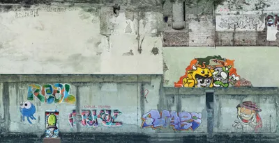 Produktbild von NOCH 3D-Kartonplatte „Industriewände“, mit Graffiti Design, 25 x 12,5 cm für die Spurweite H0 perfekt für Stadtszenen und Modellbau