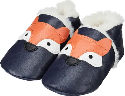 Produktbild von WalkX Baby Gefütterte Krabbelschuhe Hausschuhe Dunkelblau 23 - 24