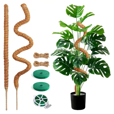Produktbild von Rankhilfe für Monstera, 2 x 75 cm Moosstab mit Zubehör, Pflanzenstütze für Zimmerpflanzen, Unterstützung für Kletterpflanzen im Innenbereich