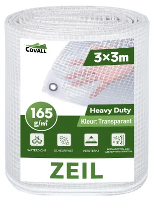 Productafbeelding van Afdekzeil Transparant Wit - 3x3 Meter - 165 g/m² Polyethyleen