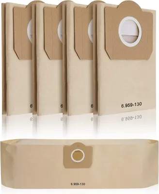 Produktbild von 5 Stück Papierfilterbeutel für Kärcher 6.959-130.0, WD3 Staubsaugerbeutel Papier Filtertüten Beutel für WD3 1629 MV3 Premium A2201/2604/2251/2554/2504/2204 Filterbeutel Paperbags Staubsaugertüten