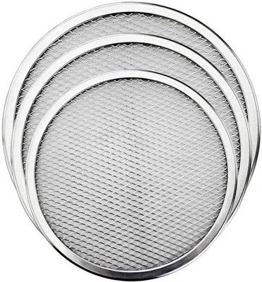 Zdjęcie produktu dla Aluminiowa blacha do pieczenia pizzy, 3-częściowa, bezszwowa, do piekarników i grillów, 10 cali, 12 cali, 14 cali.