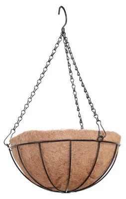 Produktbild von Hängende Blumentöpfe, Pflanzgefäße für den Außenbereich mit Kette, Kokosfaser, großes Volumen, 20 cm Durchmesser, Hängepflanzgefäße, Blumenschalen für den Außenbereich, Hängetöpfe, braun (20 cm)