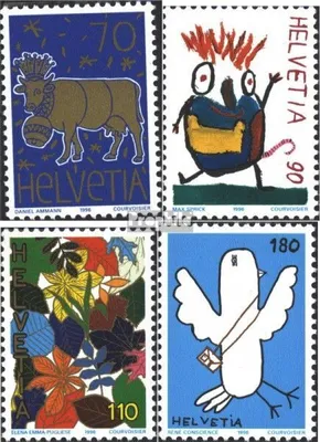 Produktbild von Briefmarken Schweiz 1996 Mi 1593-1596 (kompl.Ausg.) gestempelt Zeichenwettbewerb