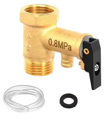 Sicherheitsventil 1/2 Zoll, 0,8 MPa, Messing, mit Ablaufschlauch