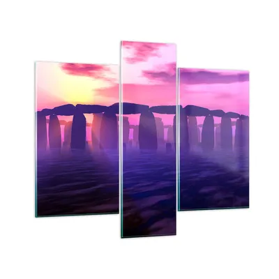Produktbild von Bilder auf glas - Stonehenge Kreis Geheimnis Geschichte - 95x80cm - Glasbilder - Wandbilder - Kunstdruck - Wanddekoration aus Glas - Glas Bilder - Wandbild auf Glas - GCB95x80-1244