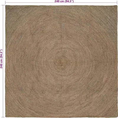 Produktbild von vidaXL Bereichsteppiche Grau 240 x 240 cm Jute