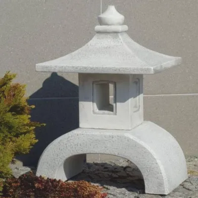 Produktbild von Casa Padrino Garten Leuchte im Japanischen Stil Pagode Weiß H. 53 cm - Garten Beleuchtung